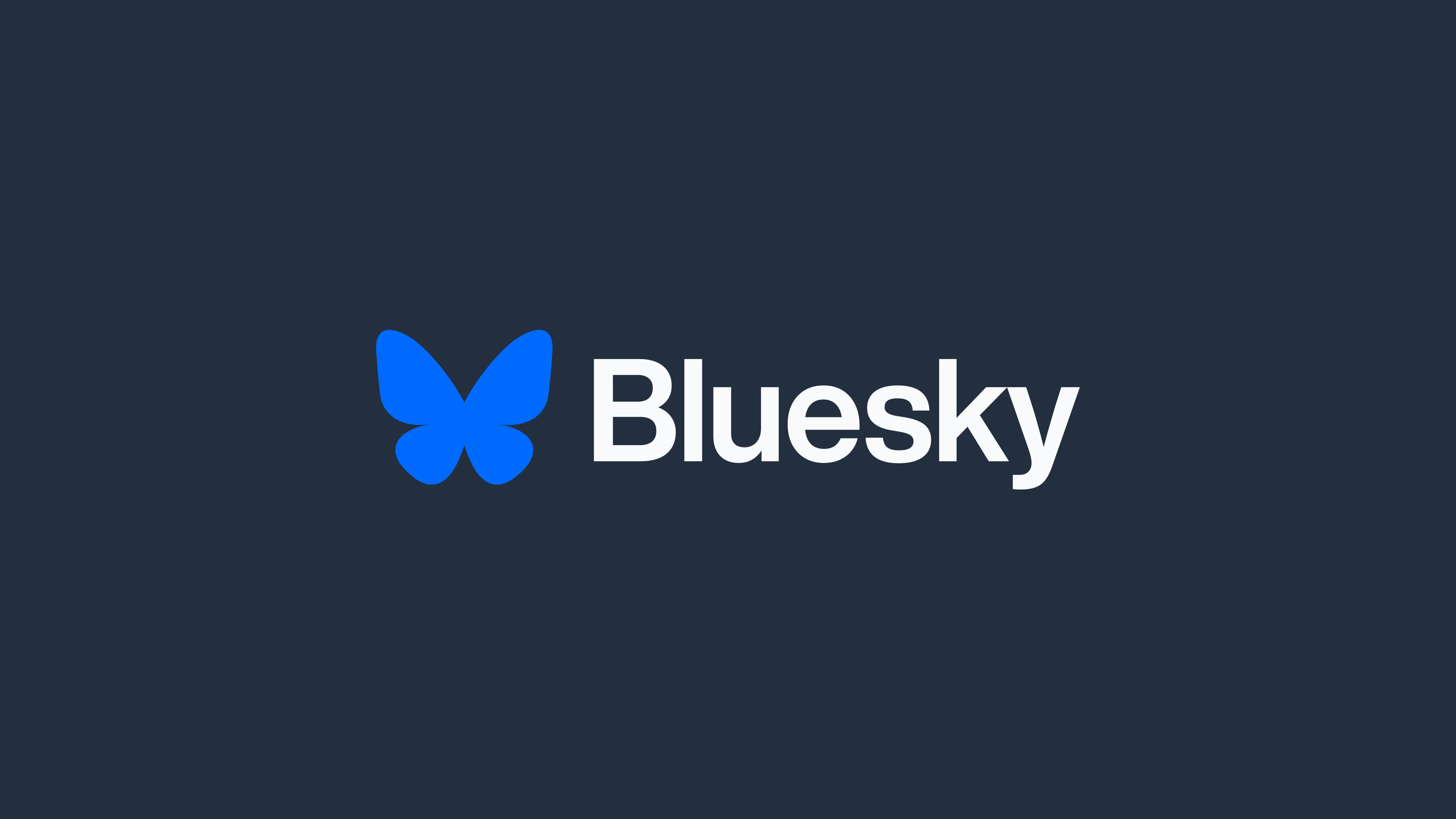 Bluesky banner: blue + white on navy