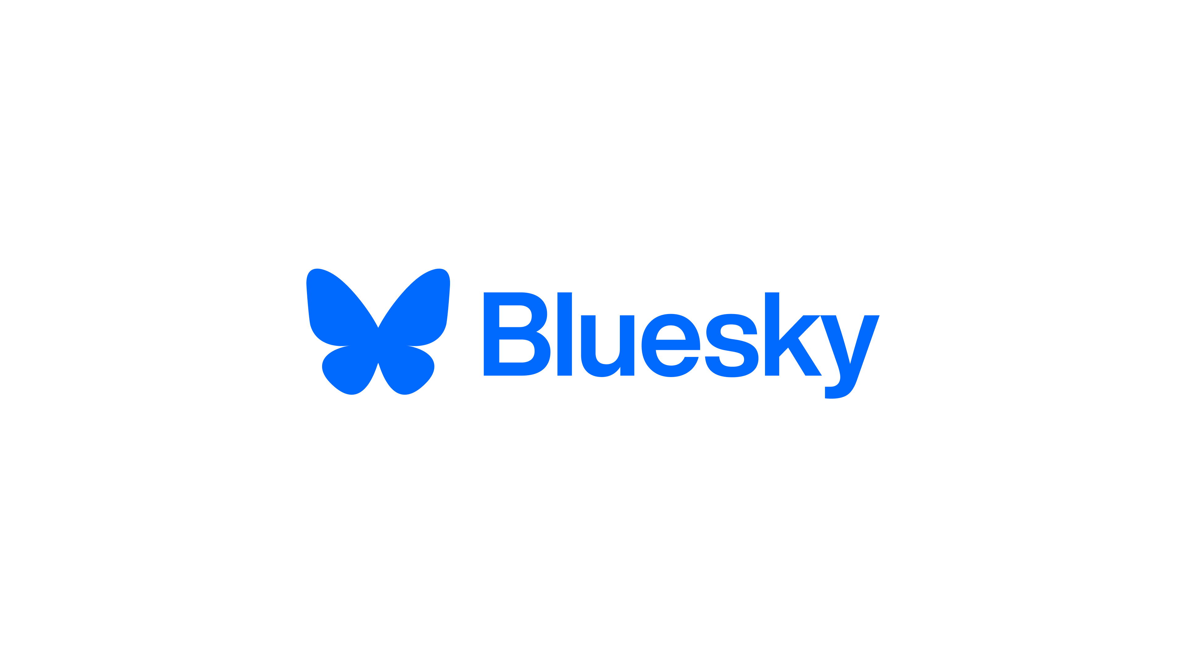 Bluesky banner: blue on white
