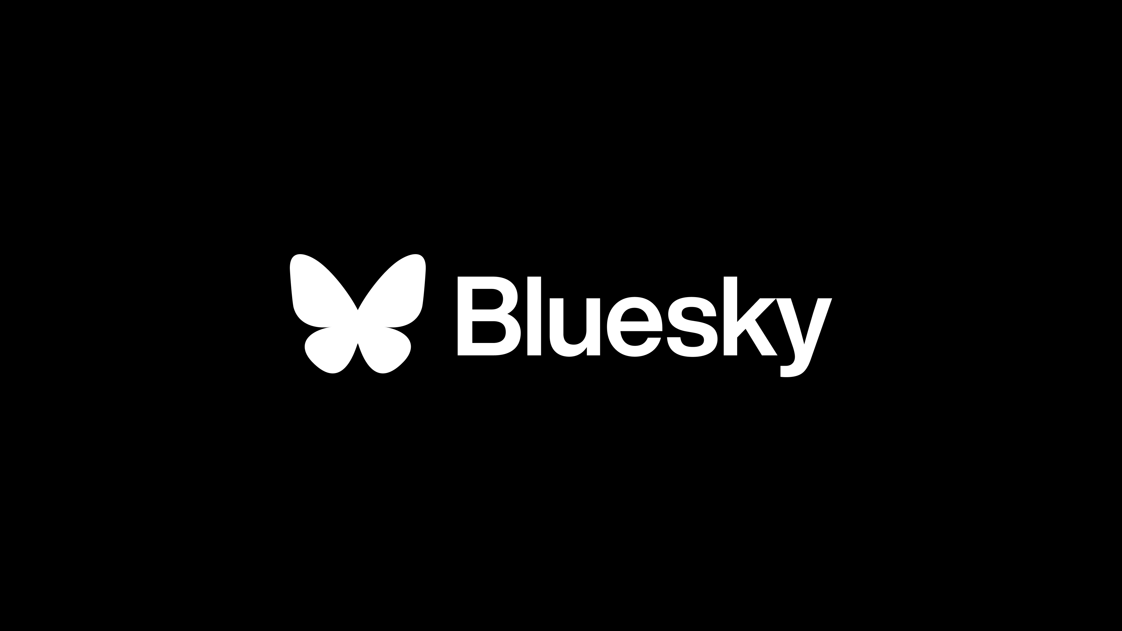 Bluesky banner: white on black