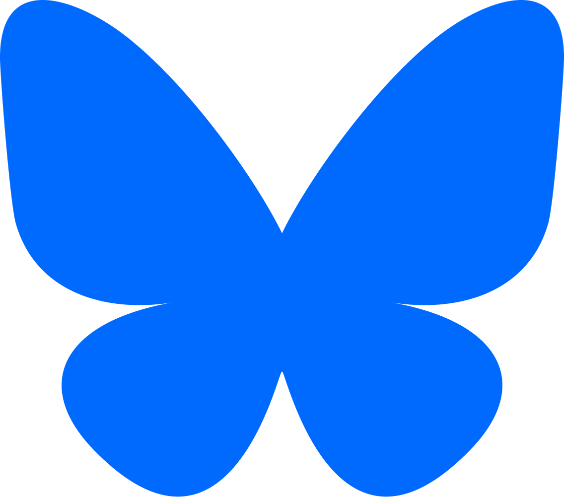 Bluesky butterfly icon, blue variant