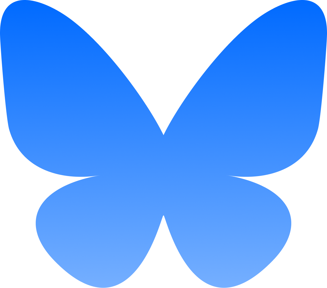Bluesky butterfly icon, blue gradient variant