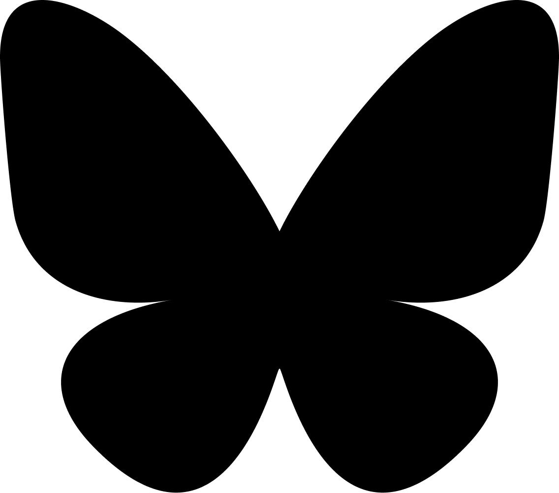Bluesky butterfly icon, black variant