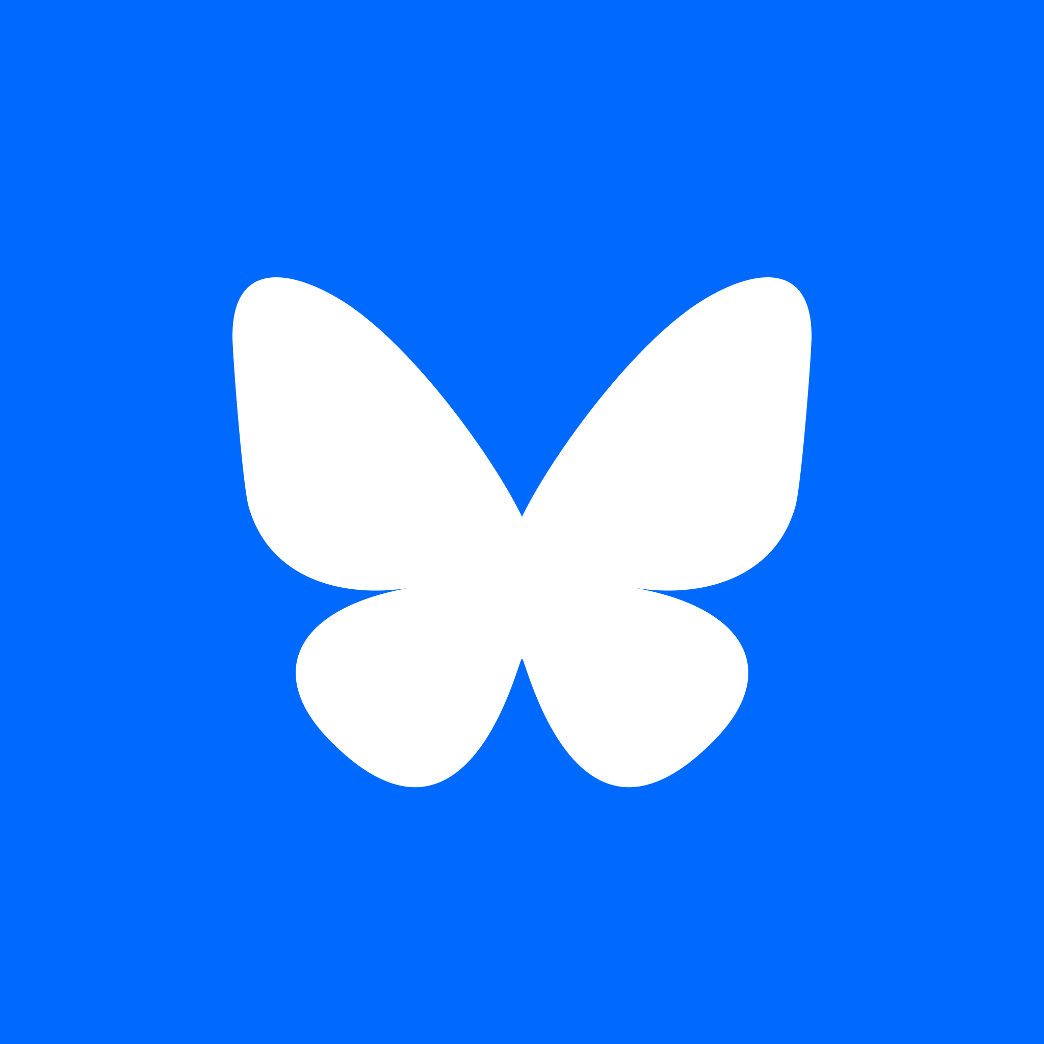 Bluesky square logo: white on blue