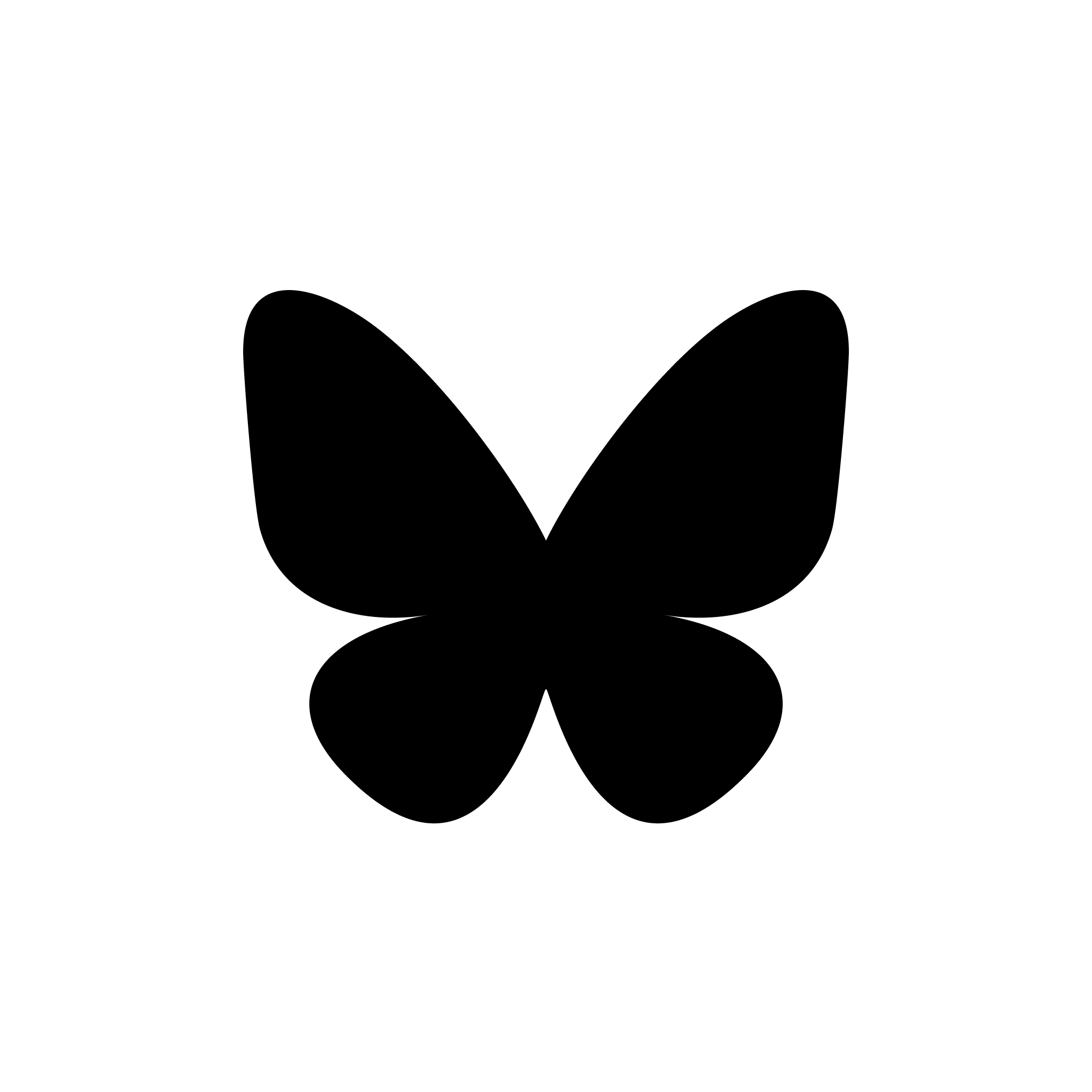 Bluesky square logo: black on white