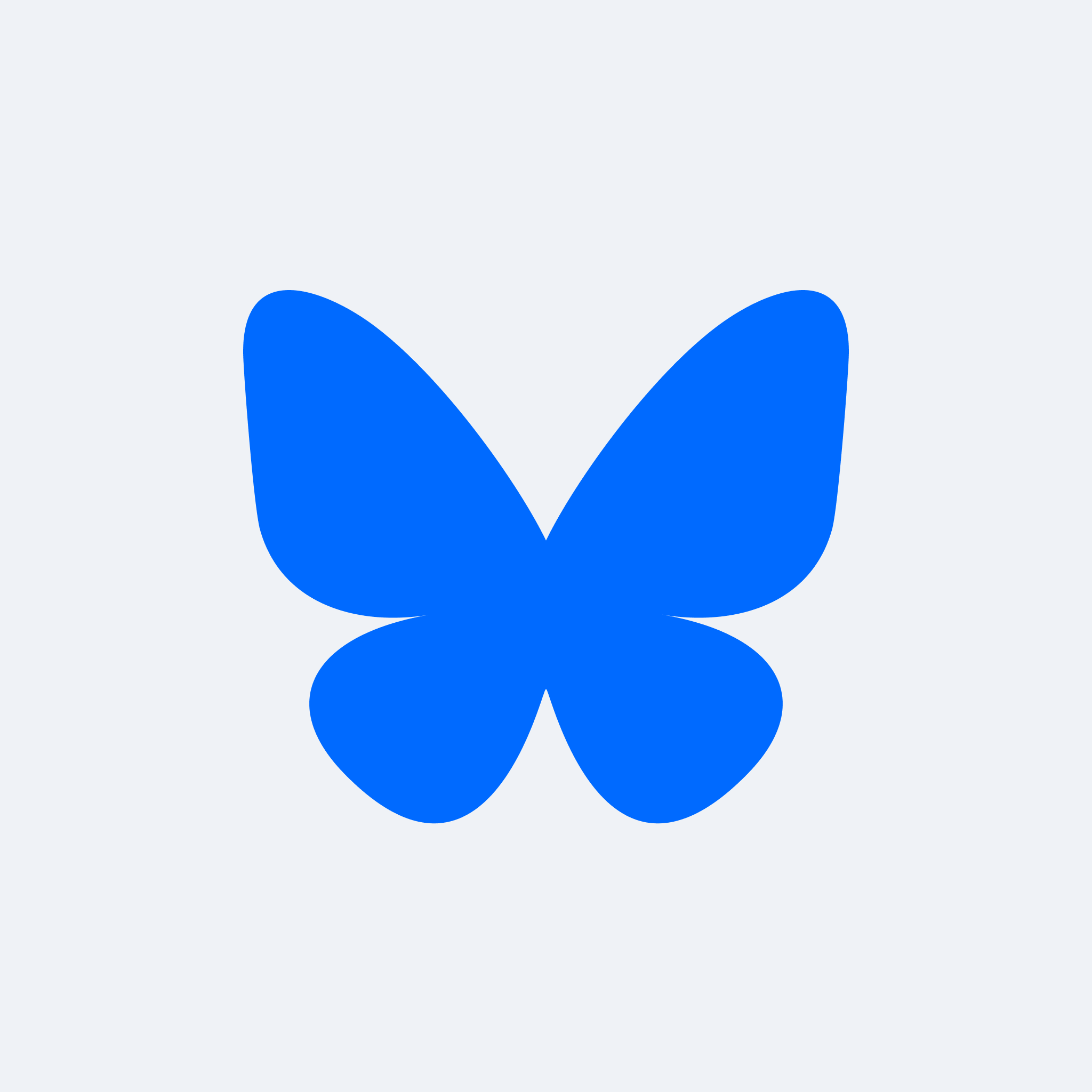 Bluesky square logo: blue on light gray