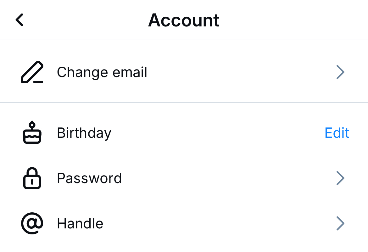 Account settings